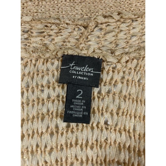 Chicos Women’s Travelers Collection Fringe Cardigan Size Large - Picture 11 of 16
